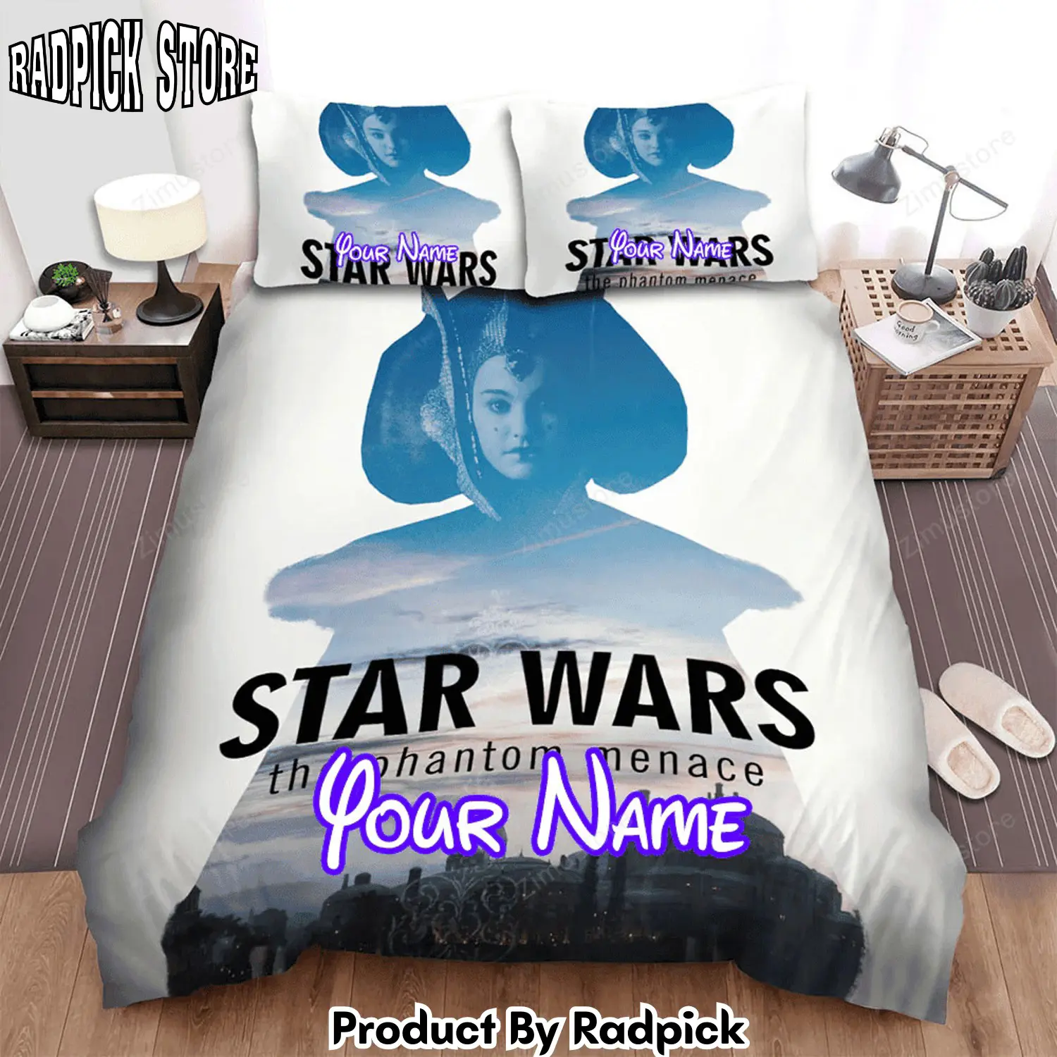 Radpick star wars episode i the phantom menace portrait of the girl with scene in the film movie poster bed sheets spread comforter duvet cover personalized name bedding sets rp3271977